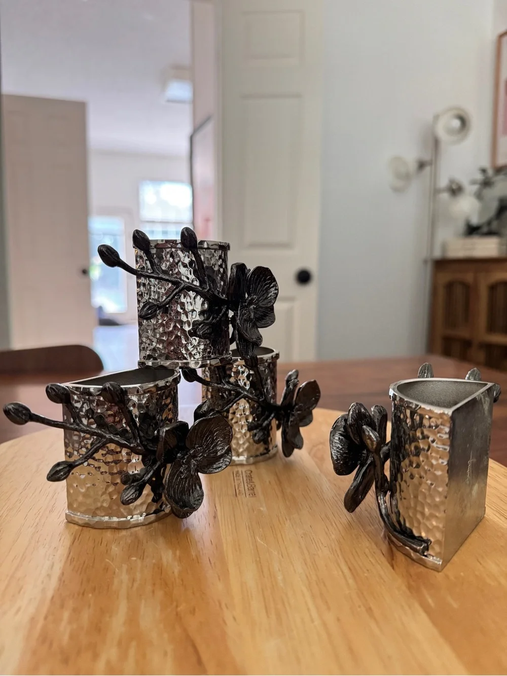 Michael Aram Black Orchid Napkin Ring Set Set of 4